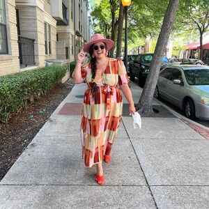 Eloquii Multicolor Abstract Maxi Dress